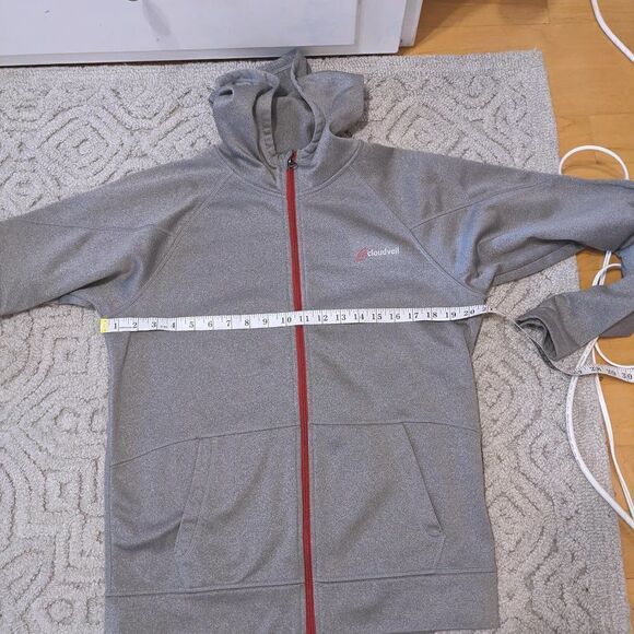 Cloudveil grey fleece lined zip up hoodie Small @F - Picture 10 of 13
